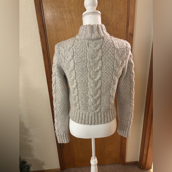 American Eagle Outfitters Cable Knit Cowl Neck Sweater - Gray - Picture 3 of 8